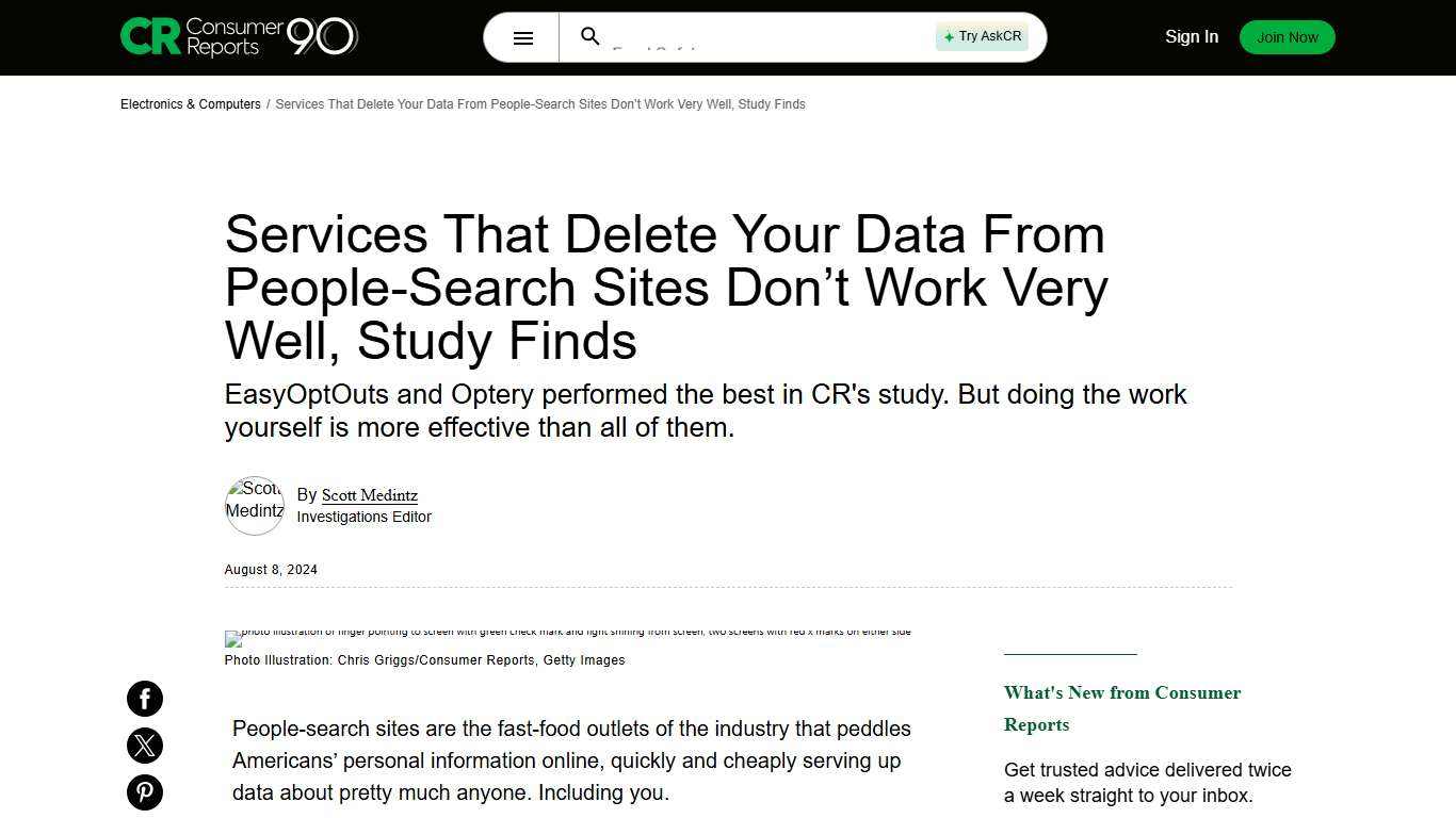 Services That Delete Your Data From People-Search Sites - Consumer Reports